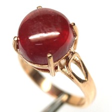 925 Sterling Silver 11 x 11 mm. Red Ruby Jewelry Ring Size 5.5 Rose Gold