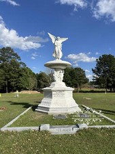 MONUMENTAL CARVED MARBLE BETHESDA  ANGEL MONUMENT - TF506