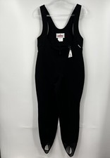 VINTAGE OBERMEYER WOOL BLEND SKI BIB ONE PIECE STIRRUP SNOW SUIT BLACK SZ 12