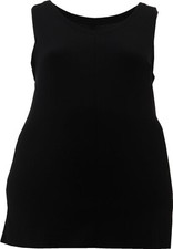 Denim Co Beach Printed Jersey Scoop Neck Tank Top Black 1X NWOT 211 