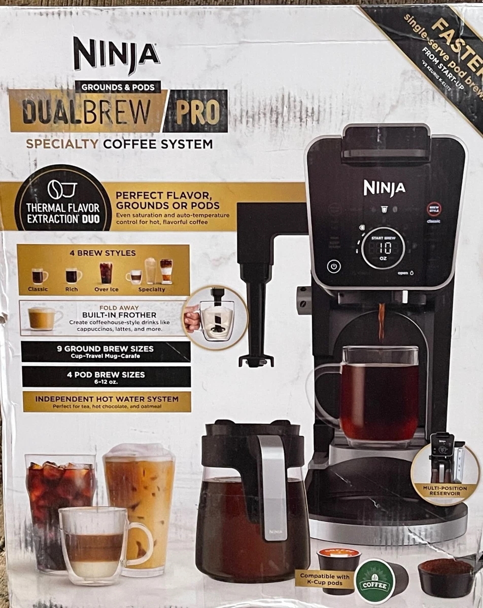 Ninja DualBrew Specialty Coffee System Single-Serve K-Cup Pod Compatible 12-Cup Drip Coffee Maker