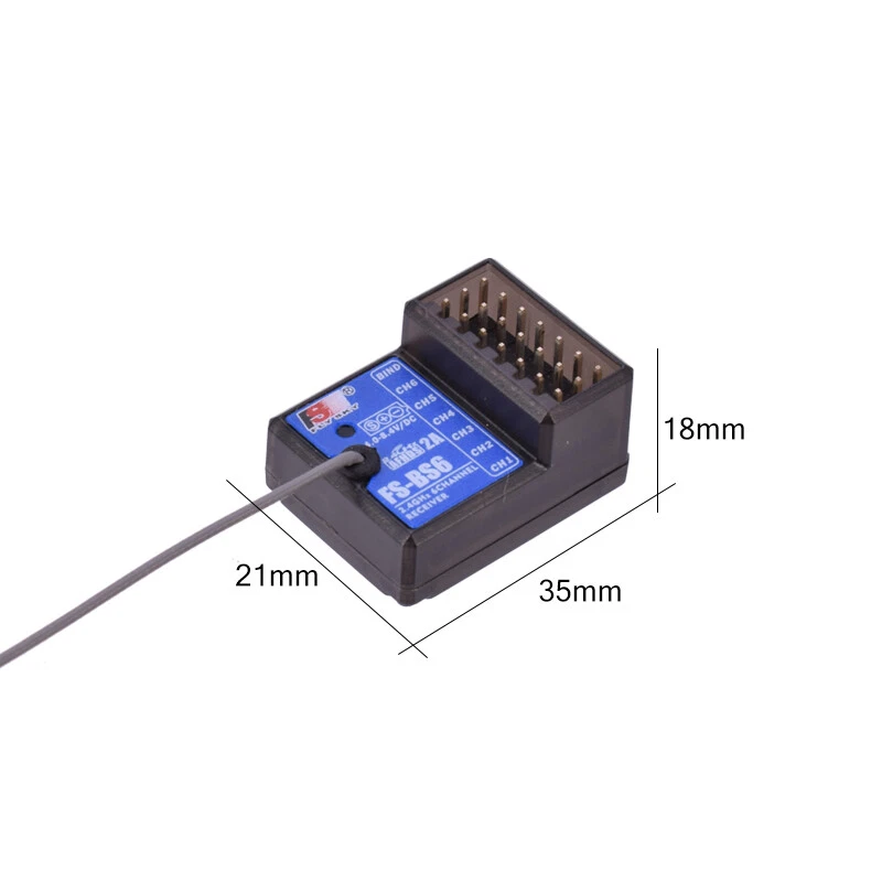 Flysky FS-BS6 2.4G 6CH Receiver with Gyro Stabilization For FS-IT4S FS-GT5 - Image 4 of 4
