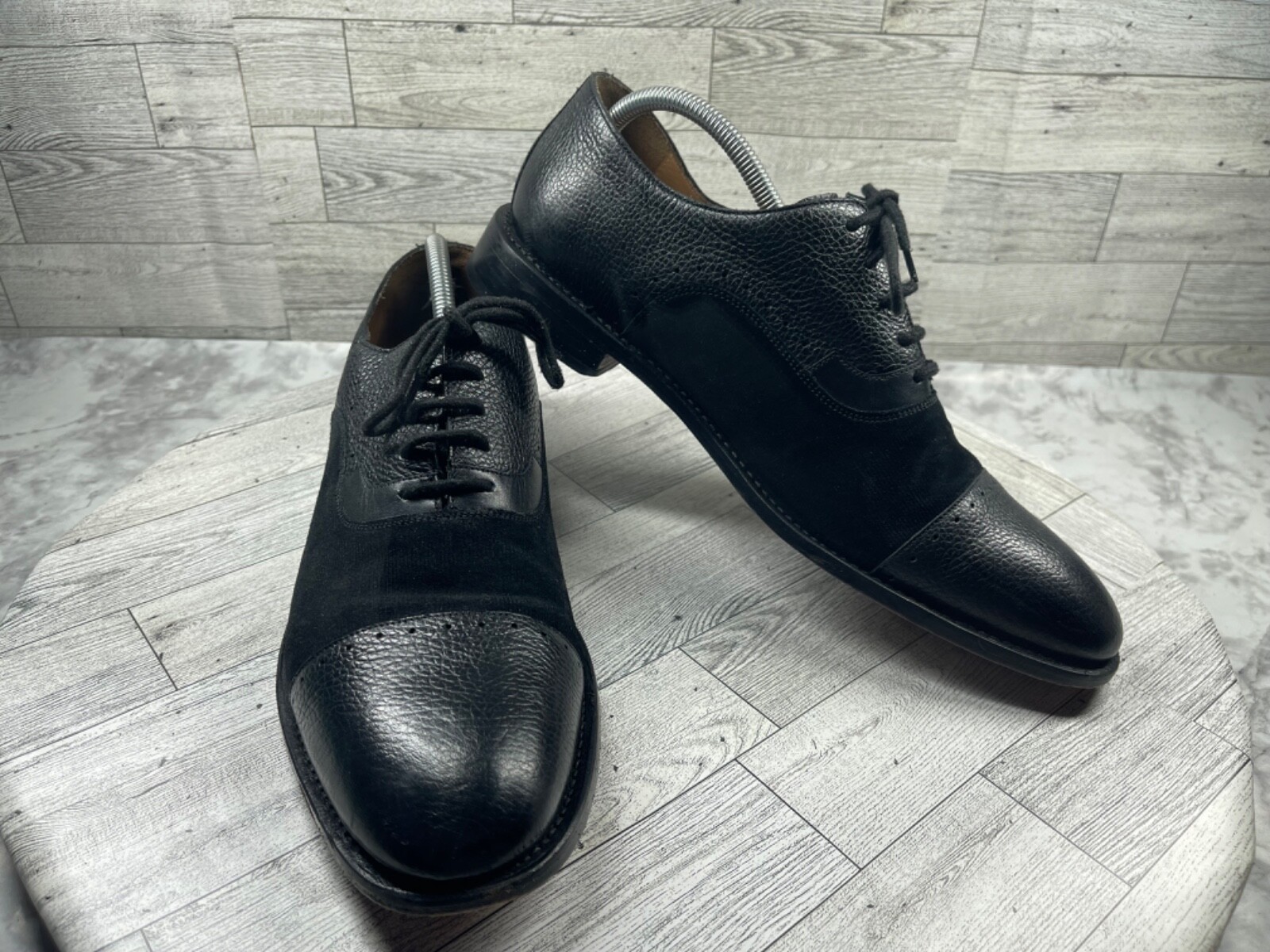 SAOLA Scarpe Michael Bastian Oxford uomo 10 5 M pelle nera velluto a coste derby berretto comodo