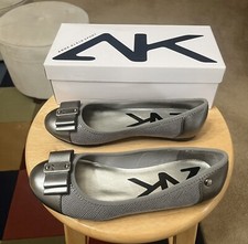 New With Box Anne Klein Sports Akaricia Women  s Gray US6M Flat Slip on Shoes