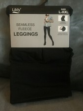 LILDY SEAMLESS FLEECE SOLID BLACK LEGGINGS SIZE L-XXL - BRAND NEW