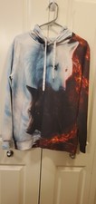 3D Dual Wolf Hoodie Size M