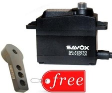 Savox 1256TG-BE Black Edition Standard Size Coreless Servo FREE Aluminum Horn