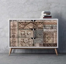 NEW! Redesign With Prima "Carved Stonework" A1 Decoupage Fiber Paper, Decal