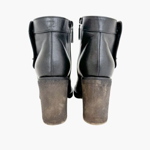 Chanel CC Turnlock Ankle Boots EU 38 US 7-7.5 Black Glitter Block Heel Bootie - Picture 6 of 14