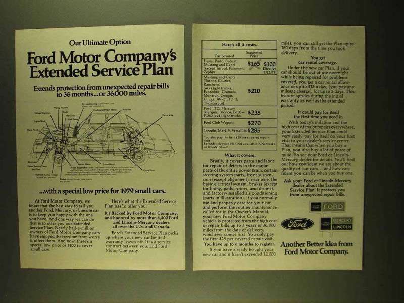 1979 Ford Motor Company Ad - Extended Service Plan