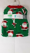 Carter's Child of Mine 12 M Unisex Green Santa Fleece Pajama Sleeper One-Piece