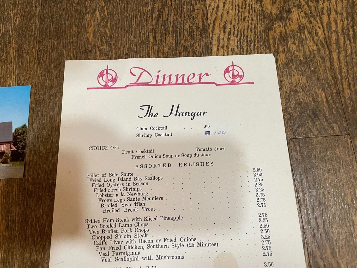 The 2024 hangar menu