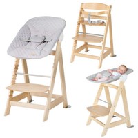 Roba Treppenhochstuhl 'Born Up', Set 2In1, 'Roba Style Grau', Mit Liegeaufsatz