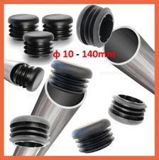 Round Plastic End Caps For Tubing Pipe Inserts Plugs Bungs Furniture Feet Black