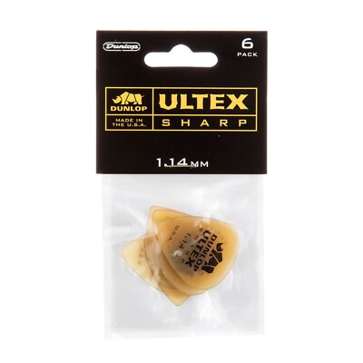 Dunlop 433P114 Ultex Sharp 1,14 mm - 6 x Gitarren-Plektren/Gitarrenplektren Spieler-Pack