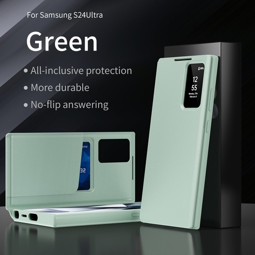 Funda inteligente de cuero con tarjetero S25 Ultra S24 S23 S22 S-View para Samsung S25 Ultra S24 - Imagen 10 de 27