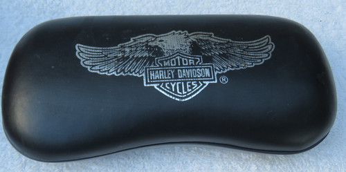 Harley Davidson Glasses/Sunglasses Protective Hard Case Black/Silver Metal VTG