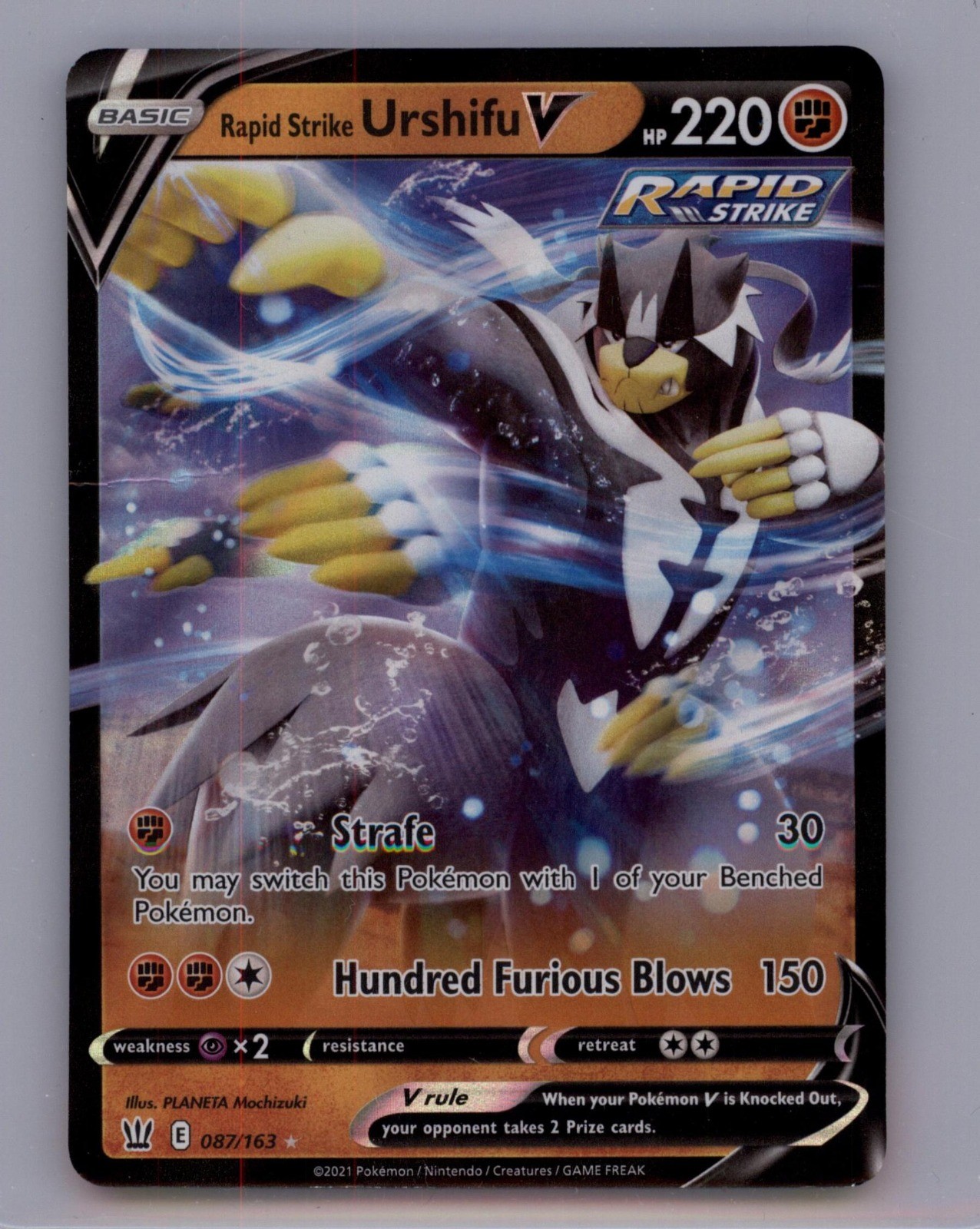 Rapid Strike Urshifu V 087/163 Ultra Rare SWSH05: Battle Styles Pokemon TCG