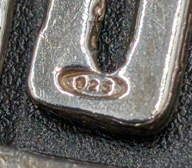 Vtg Sterling Silver Ribbed Rectangular Cut Out Sp… - image 12