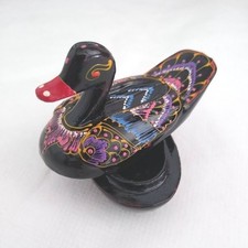 Delicate hand painted duck trinket box, artis...