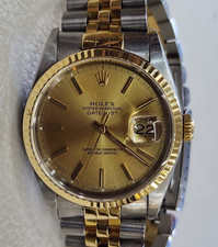 1995 Rolex Datejust 36 Watch 16233 Steel Gold Automatic Gold Dial Vintage