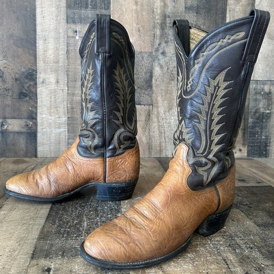 Tony Lama Vintage Bullhide Round Toe Western Cowboy Boots 