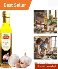 Garlic Oil, Infused Extra Virgin Olive Oil, 8.5 Fl Oz 250 ml, Cooking, Dippi...