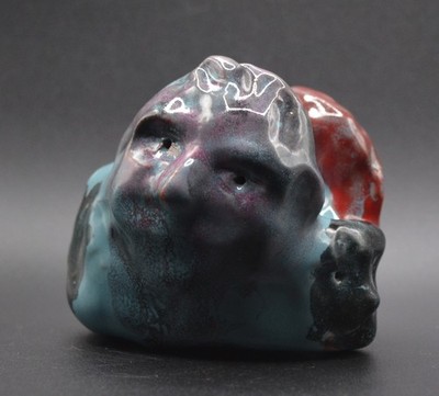 ''Internal Dilemma 5'' - Experimental Original Clay Sculpture. Hand made & glazed.