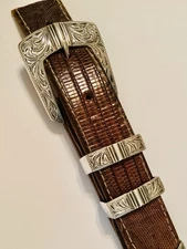 Clint Orms Silversmiths Greg Jensen 4 Piece Sterling Silver Belt Buckle Set