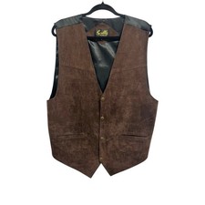 Sully Men's Boar Suede Snap Front Chocolate Brown Western Vest Large
