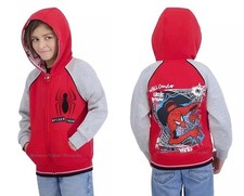 Spiderman Hoodie Jacket Size 4 Boys Sweatshirt Disney Marvel Zipper Embroidered