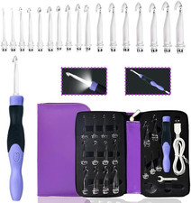 17 Sizes Lighted Crochet Hooks Set 2.5Mm 14.0Mm, Rechargeable Crochet Hook with