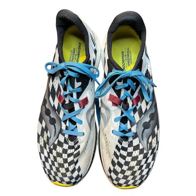 Saucony Endorphin Running Shoes Mens Size 10 Black Checkered Speedroll S20687-40