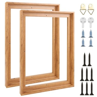 Floater Frame Solid Walnut 2 Pack 12x16 Inch 0.6  Deep Wall Art Frame