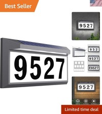 High-Performance Solar Address Sign - Weather Resistant LED Numbers, 13.2" x 7"