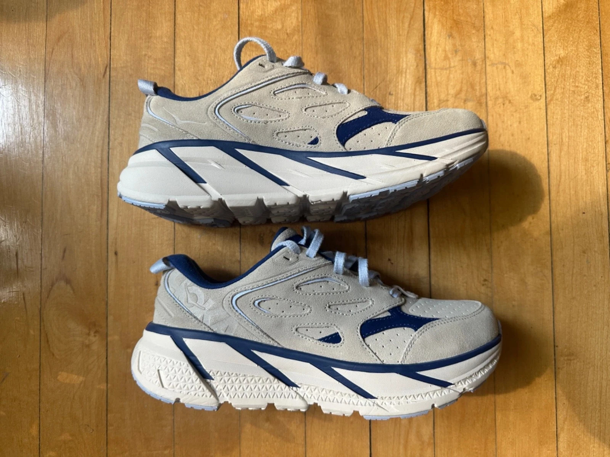 Hoka One One Clifton L Suede Oat Milk Bellwether Blue 1122571/OTH
