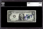 *RARE* Yale Lary Signed $1 One US Dollar Bill NFL Encapsulated Beckett BAS
