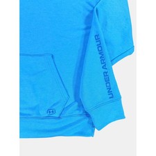 Under Armour Women's Small Rival Fleece Crewneck Sweatshirt Blue Logo Sleeve