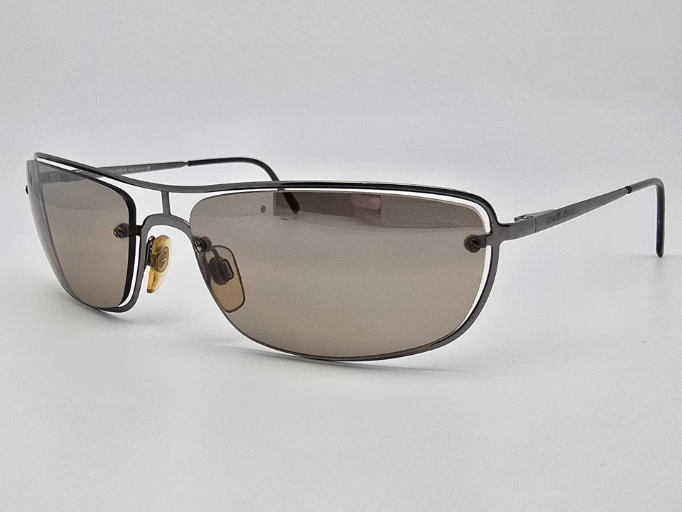 Gafas de sol Giorgio Armani 1531 1144/54 marco plateado con lentes plateadas degradadas superiores Foto 3 de 4