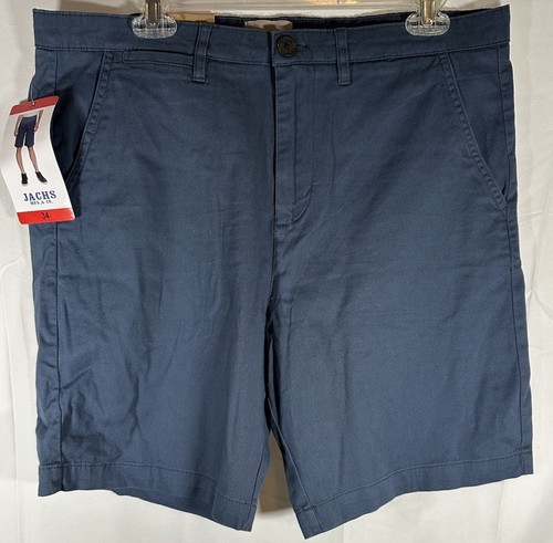 Jachs Men's Flat Front Chino Shorts Size 34 Blue 9” Inseam