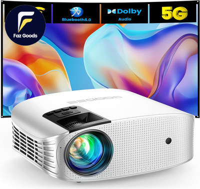 4K Smart Projector with 5G Wifi and Bluetooth Built-In Streaming Apps Dolby Aud