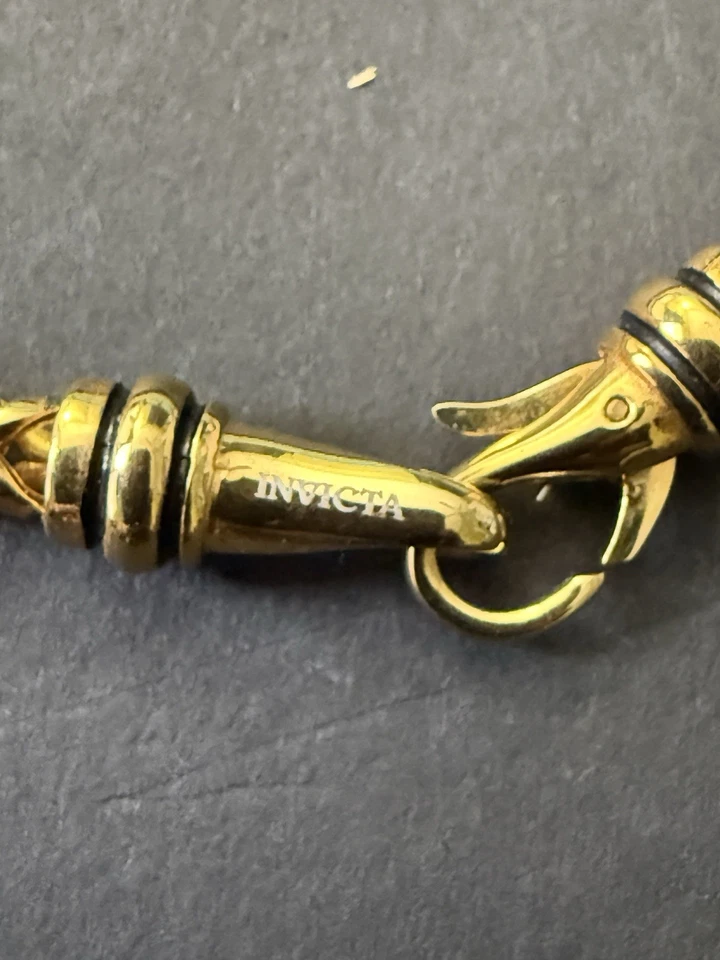 Invicta Мужская браслет серебро из нержавеющей стали золото с фантазии застежка - Изображение 2 из 2