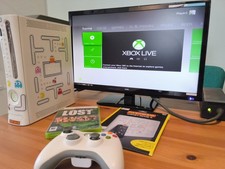 Xbox 360 White Console 60GB With Pac-Man, TESTED & WORKING + CONTROLLER + CABLES