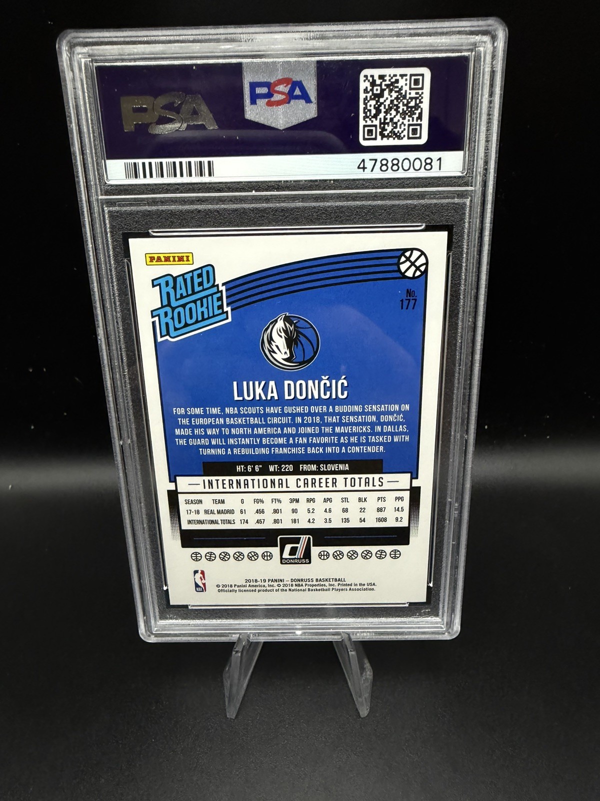 LUKA DONCIC 2018-19 DONRUSS RATED ROOKIE #177 MAVERICKS PSA 10 GEM 💎  view 2