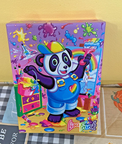 Vintage Lisa Frank Painter Panda Cardboard Box Empty