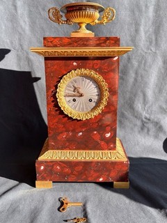 Antique Empire Pendule by Pons Griotte Marble Bronze 1830!