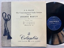 MARTZY - COLUMBIA 33CX 1286 - BACH - UNACCOMPANIED VIOLIN SONATAS N.1/2 - VOL 1