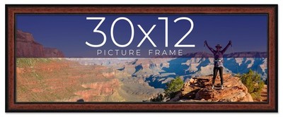 30x12 Frame Executive Brown Round Mahogany Finish Solid Wood Picture Frame | 1.2