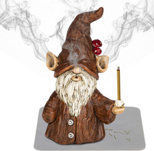 Gnome Incense Holder for Sticks, Incense Cone Burner Ornaments, Gnome Decor for