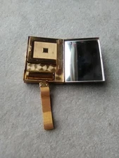 Evans 1940's Vintage Gold Tone Makeup Compact and Cigarette Case Wristlet/Clutch